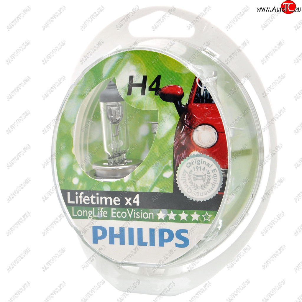 1 059 р. Лампа 12V H4 6055W P43t бокс (2шт.) Long Life Eco Vision PHILIPS PHILIPS 12342llecos2  с доставкой в г. Кемерово