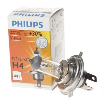 319 р. Лампа 12V H4 6055W P43t +30% Premium PHILIPS PHILIPS 12342prc1  с доставкой в г. Кемерово. Увеличить фотографию 1
