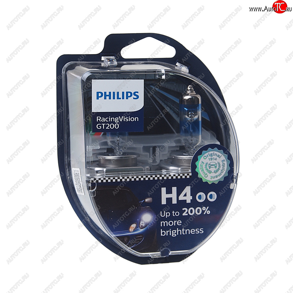 2 699 р. Лампа 12V H4 6055W P43t-38 +200% бокс (2шт.) Racing Vision GT 200 PHILIPS PHILIPS 12342rgt2  с доставкой в г. Кемерово
