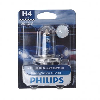 1 449 р. Лампа 12V H4 6055W P43t-38 +200% блистер (1шт.) Racing Vision GT 200 PHILIPS PHILIPS 12342rgtбл  с доставкой в г. Кемерово. Увеличить фотографию 1