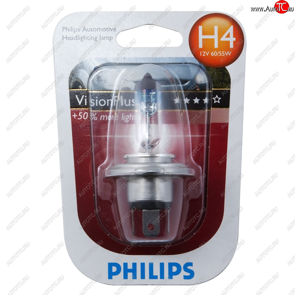 749 р. Лампа 12V H4 6055W P43t +60% блистер (1шт.) Visionplus PHILIPS PHILIPS 12342vpb1  с доставкой в г. Кемерово