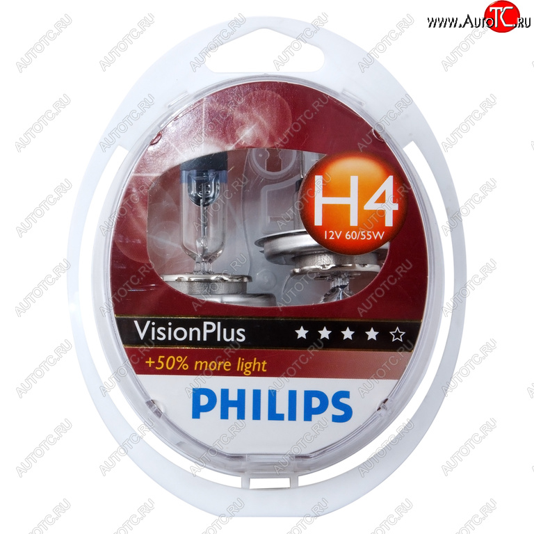 1 449 р. Лампа 12V H4 6055W P43t +60% бокс (2шт.) Visionplus PHILIPS PHILIPS 12342vps2  с доставкой в г. Кемерово