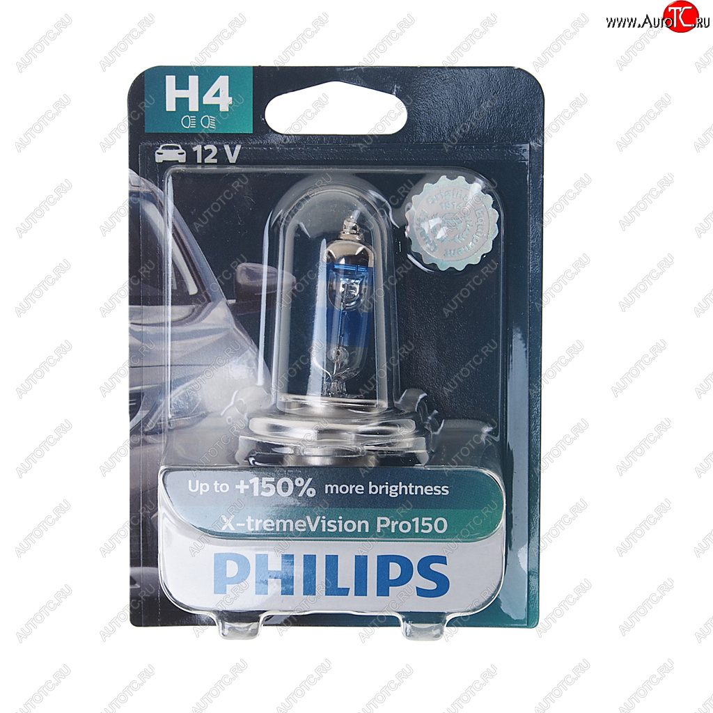 1 199 р. Лампа 12V H4 6055W P43t-38 +150% блистер (1шт.) X-Treme Vision Pro 150 PHILIPS PHILIPS 12342xvproбл  с доставкой в г. Кемерово