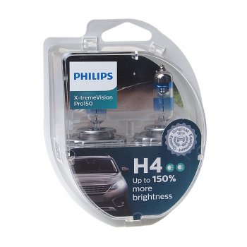 2 459 р. Лампа 12V H4 6055W P43t-38 +150% бокс (2шт.) X-Treme Vision Pro 150 PHILIPS PHILIPS 12342xvps2  с доставкой в г. Кемерово. Увеличить фотографию 1