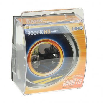 228 р. Лампа 12V H3 55W PK22s 3000К бокс (2шт.) всесезонная Golden Eye HNG HNG 12355ge2  с доставкой в г. Кемерово. Увеличить фотографию 1