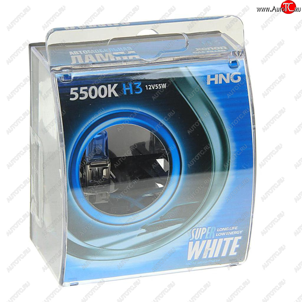 167 р. Лампа 12V H3 55W PK22s 5500К бокс (2шт.) Super White HNG HNG 12355sw2  с доставкой в г. Кемерово