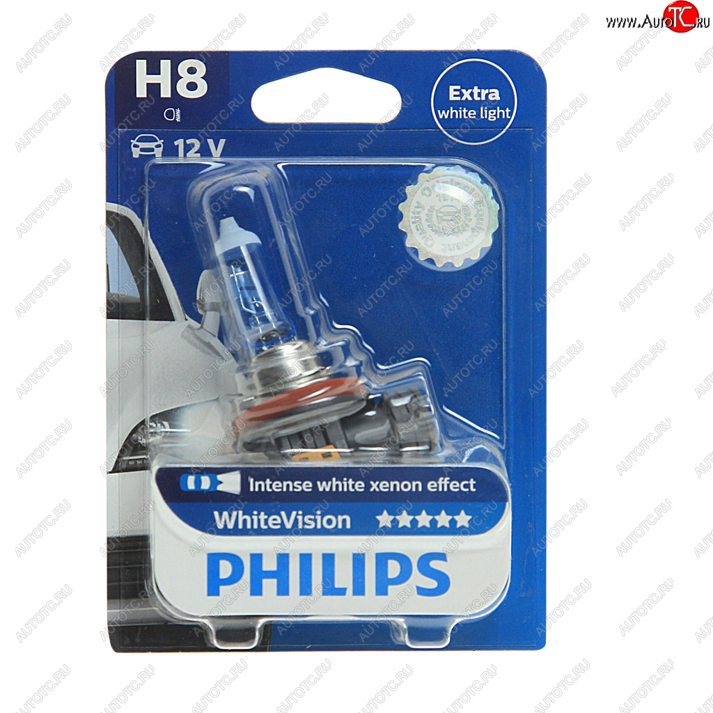 1 579 р. Лампа 12V H8 35W PGJ19-1 3700K блистер (1шт.) Xenon White Vision PHILIPS PHILIPS 12360whvb1 PHILIPS 12360whvb1  с доставкой в г. Кемерово