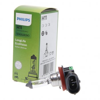 1 079 р. Лампа 12V H11 55W PGJ19-2 Long Life Eco Vision PHILIPS PHILIPS 12362llecoc1  с доставкой в г. Кемерово. Увеличить фотографию 2