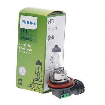 1 079 р. Лампа 12V H11 55W PGJ19-2 Long Life Eco Vision PHILIPS PHILIPS 12362llecoc1  с доставкой в г. Кемерово. Увеличить фотографию 1