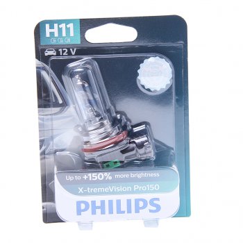 2 899 р. Лампа 12V H11 55W PGJ19-2 +150% блистер (1шт.) X-Treme Vision Pro 150 PHILIPS PHILIPS 12362xvproбл  с доставкой в г. Кемерово. Увеличить фотографию 1