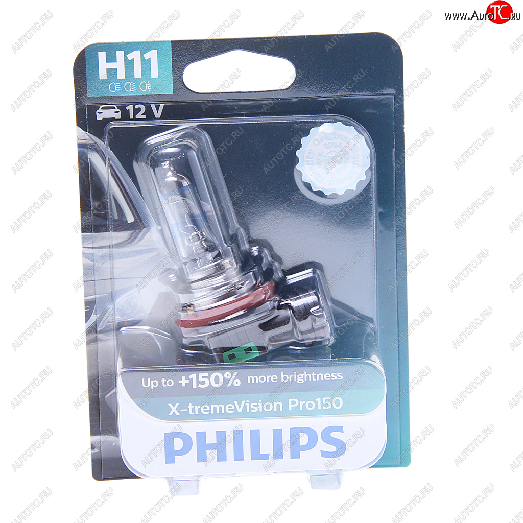 2 899 р. Лампа 12V H11 55W PGJ19-2 +150% блистер (1шт.) X-Treme Vision Pro 150 PHILIPS PHILIPS 12362xvproбл  с доставкой в г. Кемерово