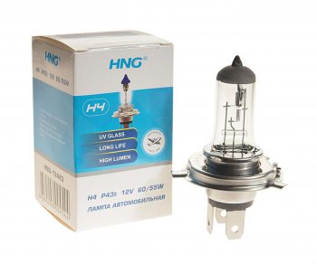162 р. Лампа 12V H4 6055W P43t-38 Long Life HNG HNG 12443  с доставкой в г. Кемерово. Увеличить фотографию 1