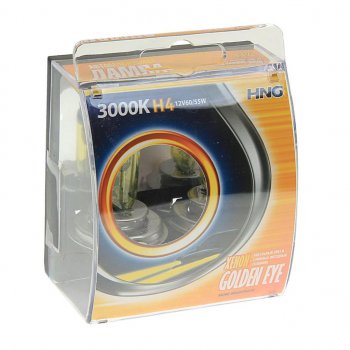 419 р. Лампа 12V H4 6055W P43t 3000К бокс (2шт.) Golden Eye HNG HNG 12443ge2  с доставкой в г. Кемерово. Увеличить фотографию 1