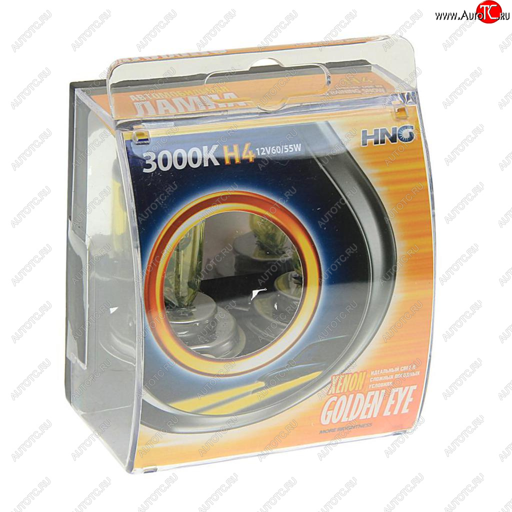 419 р. Лампа 12V H4 6055W P43t 3000К бокс (2шт.) Golden Eye HNG HNG 12443ge2  с доставкой в г. Кемерово