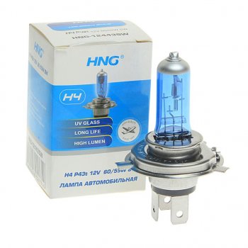 152 р. Лампа 12V H4 6055W P43t Super White HNG HNG 12443sw  с доставкой в г. Кемерово. Увеличить фотографию 1