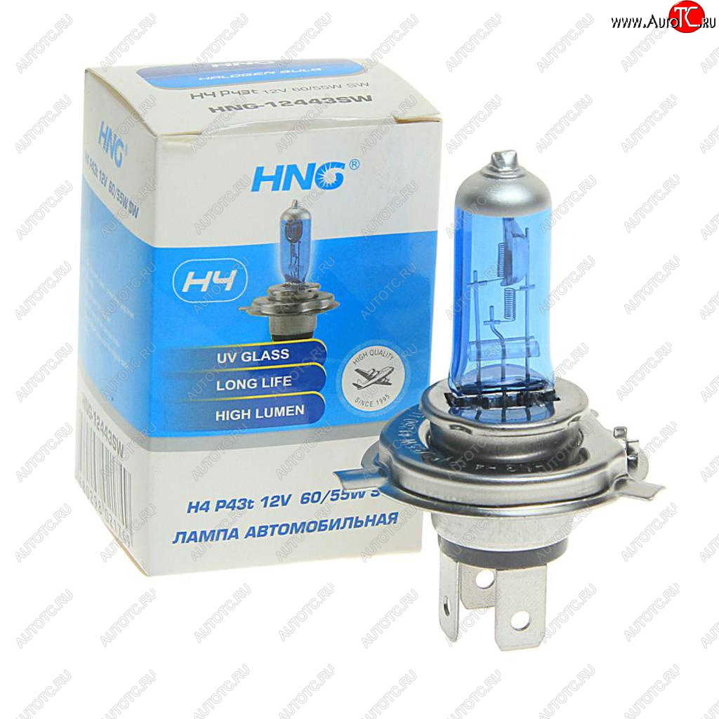 152 р. Лампа 12V H4 6055W P43t Super White HNG HNG 12443sw  с доставкой в г. Кемерово