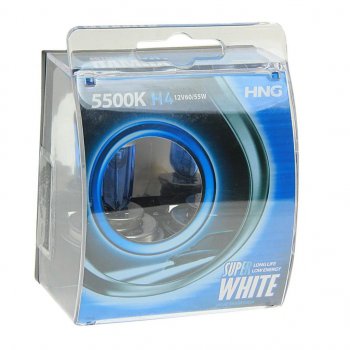 429 р. Лампа 12V H4 6055W P43t 5500К бокс (2шт.) Super White HNG HNG 12443sw2  с доставкой в г. Кемерово. Увеличить фотографию 1