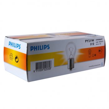 113 р. Лампа 12V PY21W BAU15s желтая Yellow PHILIPS PHILIPS 12496nacp  с доставкой в г. Кемерово. Увеличить фотографию 1