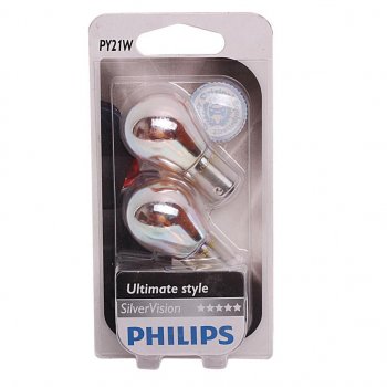 1 449 р. Лампа 12V PY21W BAU15s + 30% желтая блистер (2шт.) Silver Vision PHILIPS PHILIPS 12496svb2  с доставкой в г. Кемерово. Увеличить фотографию 1