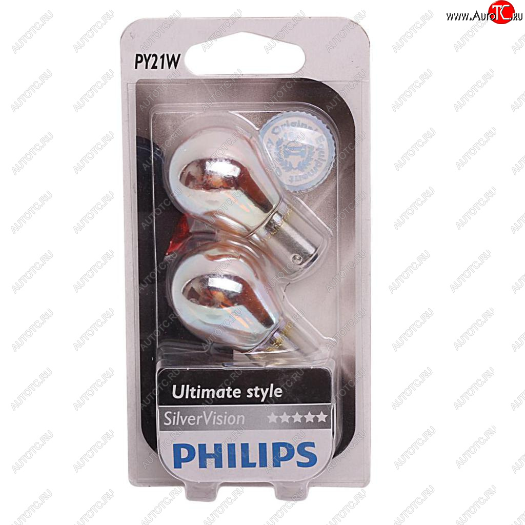 1 449 р. Лампа 12V PY21W BAU15s + 30% желтая блистер (2шт.) Silver Vision PHILIPS PHILIPS 12496svb2  с доставкой в г. Кемерово