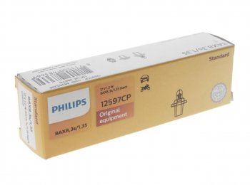 83 р. Лампа 12V 1.2W BAX8.3d черный патрон PHILIPS PHILIPS 12597cp  с доставкой в г. Кемерово. Увеличить фотографию 2