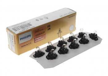 83 р. Лампа 12V 1.2W BAX8.3d черный патрон PHILIPS PHILIPS 12597cp  с доставкой в г. Кемерово. Увеличить фотографию 1