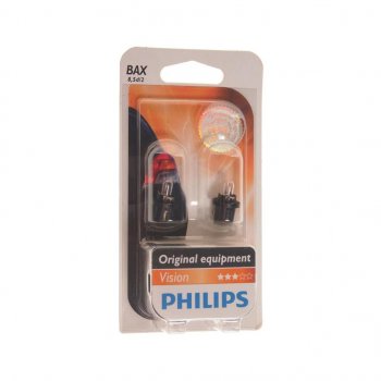 254 р. Лампа 12V 1.2W BAX8.5d черный патрон PHILIPS PHILIPS 12598b2  с доставкой в г. Кемерово. Увеличить фотографию 1
