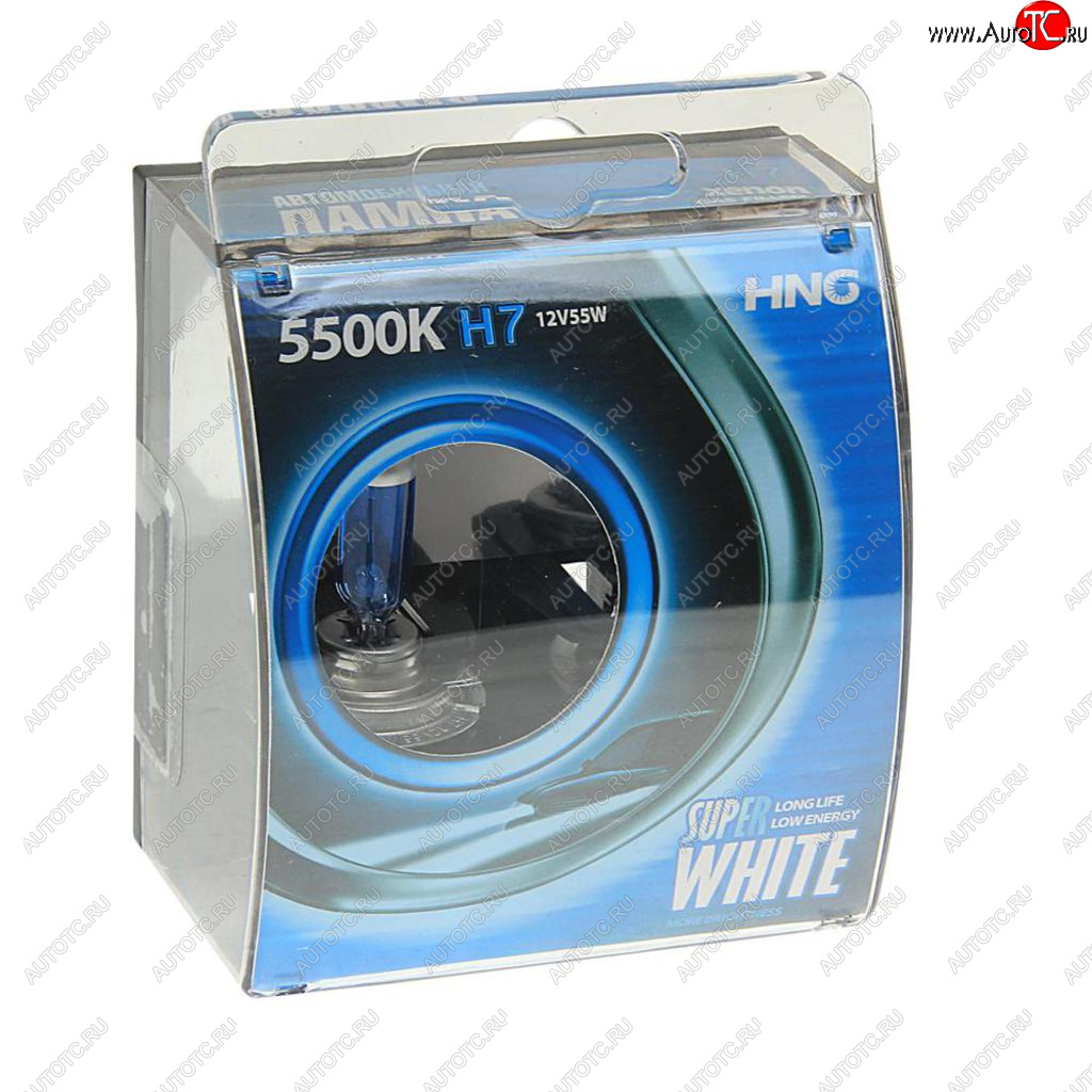 299 р. Лампа 12V H7 55W PX26d 5500К бокс (2шт.) Super White HNG HNG 12755sw2  с доставкой в г. Кемерово