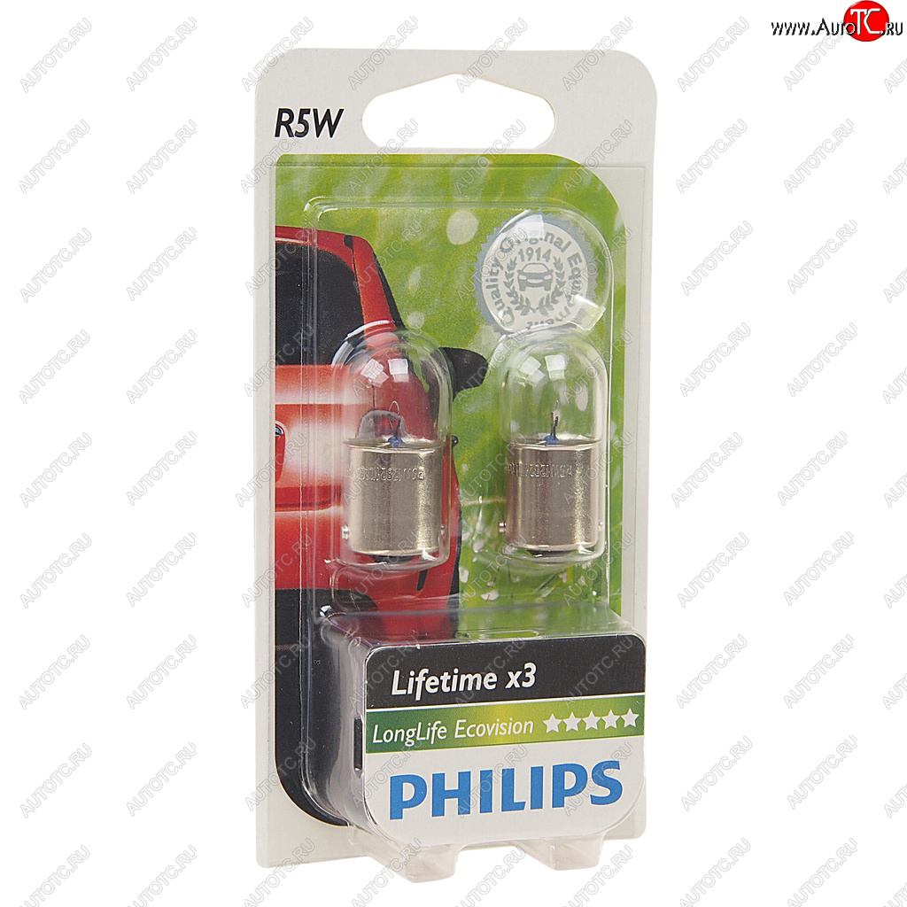 264 р. Лампа 12V R5W BA15s блистер (2шт.) Long Life Eco Vision PHILIPS PHILIPS 12821llecob2  с доставкой в г. Кемерово