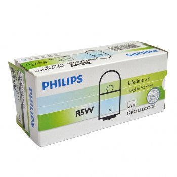 114 р. Лампа 12V R5W BA15s Long Life Eco Vision PHILIPS PHILIPS 12821llecocp  с доставкой в г. Кемерово. Увеличить фотографию 1