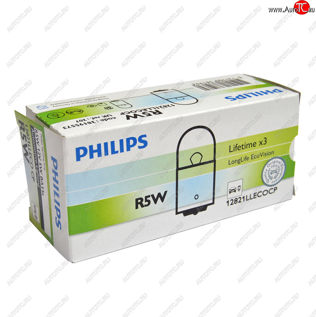 114 р. Лампа 12V R5W BA15s Long Life Eco Vision PHILIPS PHILIPS 12821llecocp  с доставкой в г. Кемерово