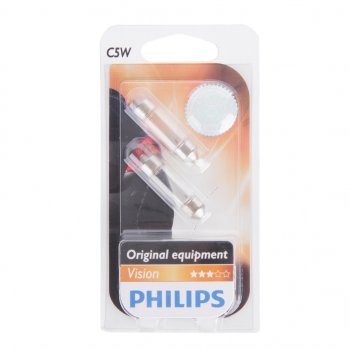 149 р. Лампа 12V C5W SV8.5-8 блистер (2шт.) PHILIPS PHILIPS 12844b2  с доставкой в г. Кемерово. Увеличить фотографию 1
