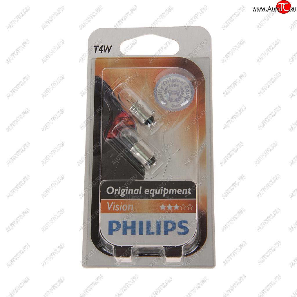 132 р. Лампа 12V T4W BA9s блистер (2шт.) PHILIPS PHILIPS 12929b2  с доставкой в г. Кемерово
