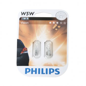 132 р. Лампа 12V W5W T10W W2.1x9.5d блистер (2шт.) PHILIPS PHILIPS 12961b2  с доставкой в г. Кемерово. Увеличить фотографию 1