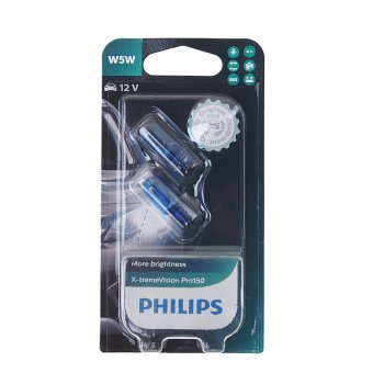 449 р. Лампа 12V W5W T10W W2.1х9.5d +150% 3300K блистер (2шт.) X-Treme Vision Pro 150 PHILIPS PHILIPS 12961xvpro2бл  с доставкой в г. Кемерово. Увеличить фотографию 1