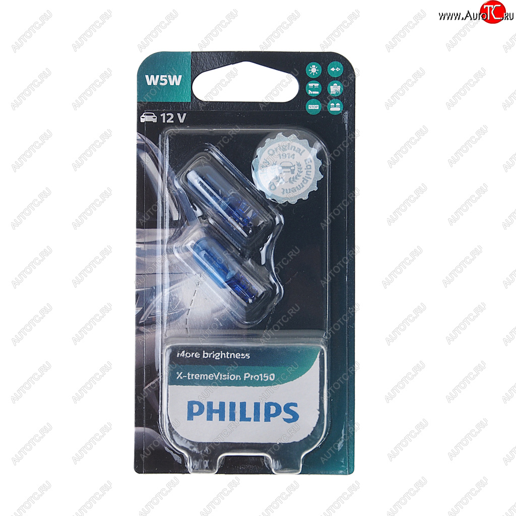 449 р. Лампа 12V W5W T10W W2.1х9.5d +150% 3300K блистер (2шт.) X-Treme Vision Pro 150 PHILIPS PHILIPS 12961xvpro2бл  с доставкой в г. Кемерово