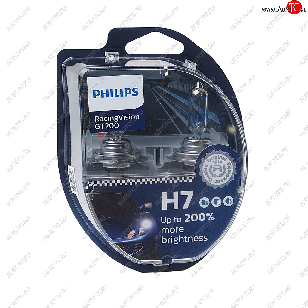 3 999 р. Лампа 12V H7 55W PX26d +200% бокс (2шт.) Racing Vision GT 200 PHILIPS PHILIPS 12972rgt2  с доставкой в г. Кемерово
