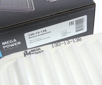 147 р. Фильтр воздушный TOYOTA Yaris (99-) MEGAPOWER MEGAPOWER 130-13-138  с доставкой в г. Кемерово. Увеличить фотографию 3