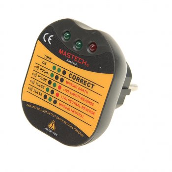 1 079 р. Тестер розеток MS6860D MASTECH MASTECH 13-1260  с доставкой в г. Кемерово. Увеличить фотографию 1