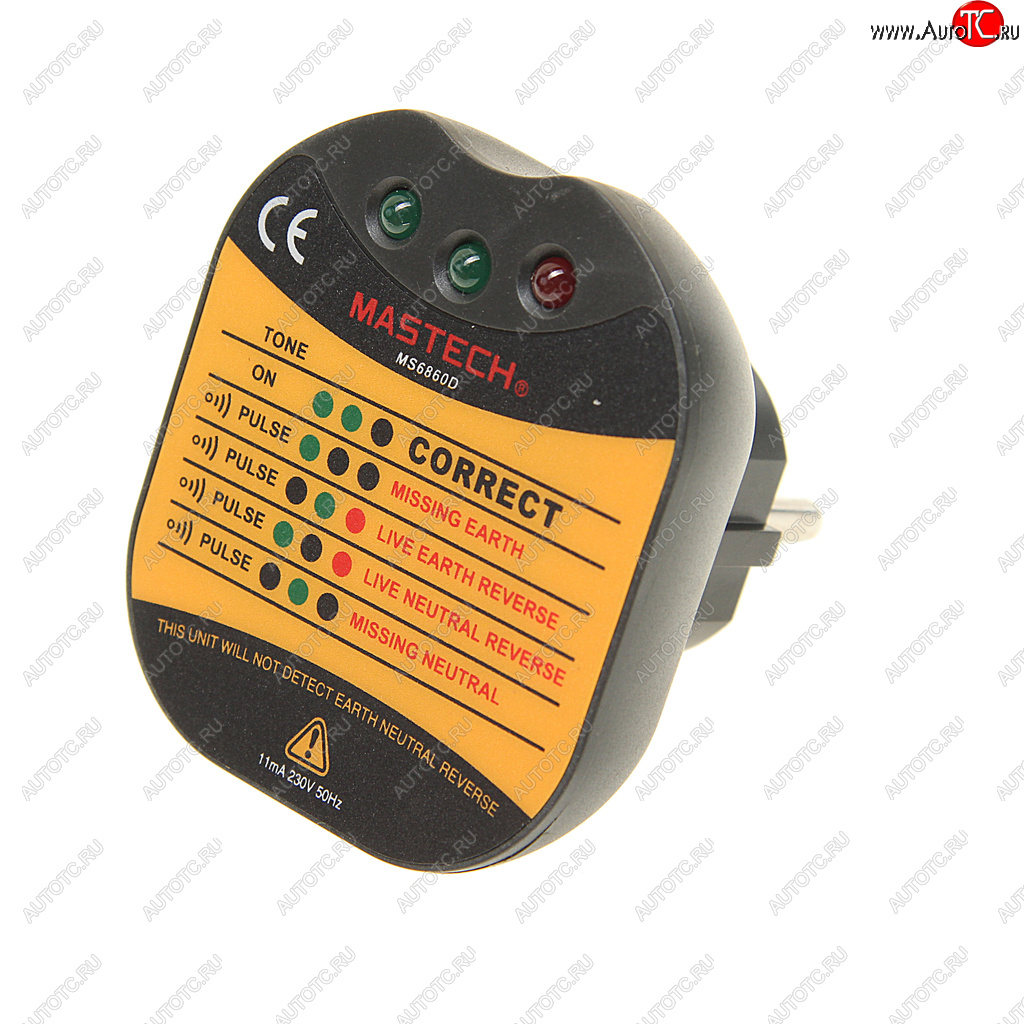 1 079 р. Тестер розеток MS6860D MASTECH MASTECH 13-1260  с доставкой в г. Кемерово