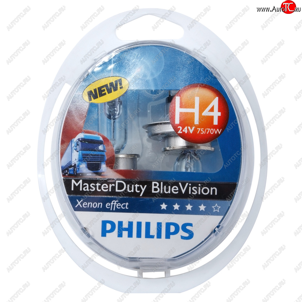 3 099 р. Лампа 24V H4 7570W P43t бокс (2шт.) Master Duty Blue Vision PHILIPS PHILIPS 13342mdbvs2  с доставкой в г. Кемерово