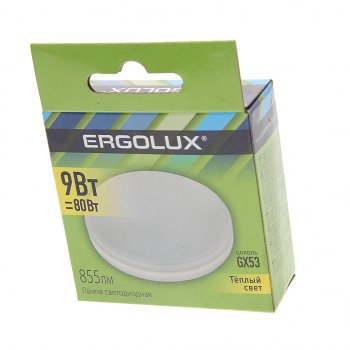 99 р. Лампа светодиодная GX53 9W(80W) 220V теплый ERGOLUX ERGOLUX 13514  с доставкой в г. Кемерово. Увеличить фотографию 3