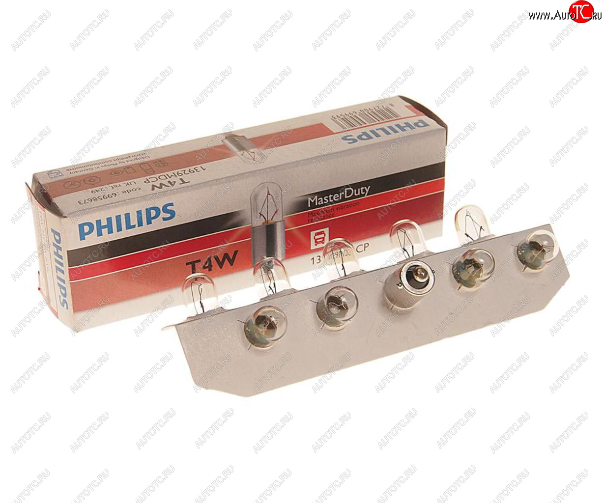 63 р. Лампа 24V T4W BA9s Master Duty PHILIPS PHILIPS 13929mdcp  с доставкой в г. Кемерово