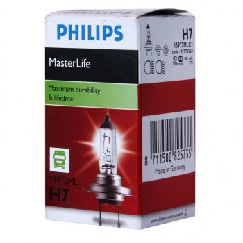 1 199 р. Лампа 24V H7 70W PX26d Master Life PHILIPS PHILIPS 13972mlc1  с доставкой в г. Кемерово. Увеличить фотографию 1