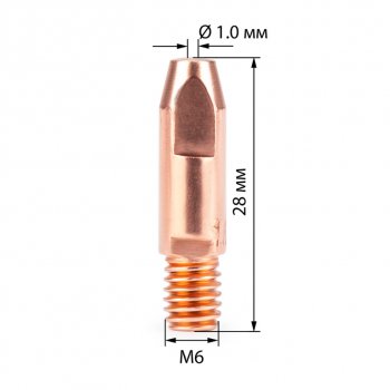 339 р. Наконечник контактный M6х28мм d=1.0мм (10шт.) FOXWELD FOXWELD 140.0242md0009-10  с доставкой в г. Кемерово. Увеличить фотографию 2