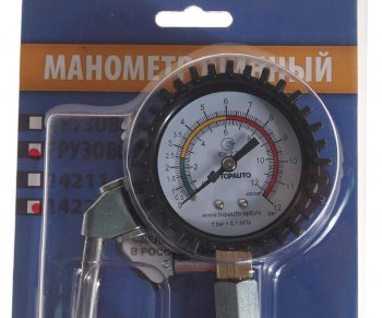 1 099 р. Манометр шинный грузовой автомобиль 12атм. ДРУГ ТОП АВТО ТОП АВТО 14221  с доставкой в г. Кемерово. Увеличить фотографию 2