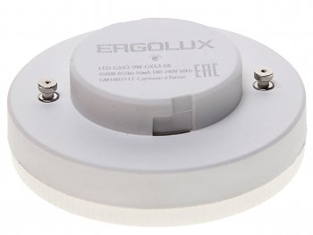99 р. Лампа светодиодная GX53 9W(80W) 220V дневной свет ERGOLUX ERGOLUX 14309  с доставкой в г. Кемерово. Увеличить фотографию 2