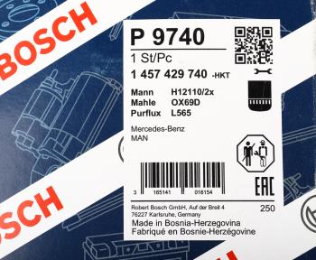 1 299 р. Фильтр масляный MERCEDES (дв.OM421,422,402,403) MAN M90 BOSCH BOSCH 1457429740  с доставкой в г. Кемерово. Увеличить фотографию 6