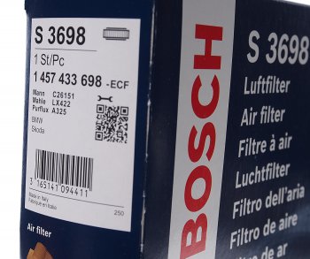 769 р. Фильтр воздушный BMW 5 (E34) (3.0/.3.5),7 (E32) (3.0) BOSCH BOSCH 1457433698 BOSCH 1457433698  с доставкой в г. Кемерово. Увеличить фотографию 4