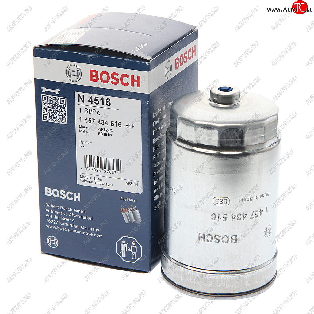 1 999 р. Фильтр топливный HYUNDAI Sonata NF,Santa Fe (06-),Getz KIA Rio (05-),Magentis BOSCH BOSCH 1457434516 BOSCH 1457434516  с доставкой в г. Кемерово